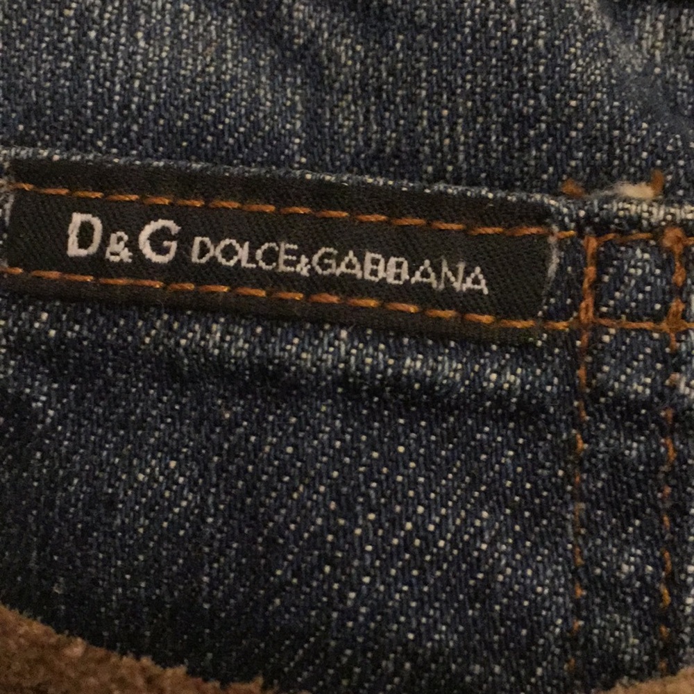 💥DOLCE & GABBANA VINTAGE DEMIN & SUEDE SKIRT - Picture 4 of 8